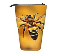 Honey-Bee - Estuche telescópico para lápices de pie, papelería, bolsa de maquillaje, estuche de almacenamiento, Black, Talla única