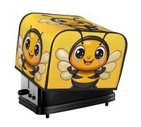 Honey Bee - Funda para tostadora de 4 rebanadas, protector de tela Oxford impermeable a prueba de polvo con bolsillo lateral para pequeños electrodomésticos de cocina