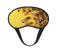 Honey Bees - Máscara de ojos estampada con borde negro, con buen efecto de sombreado, es una opción ideal para viajes, meditación, etc