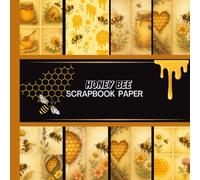 Honey Bees Scrapbook Paper: 20 Double Sided Sheets 8.5 x 8.5 for Scrapbooking, Junk Journals, Mixed Media Art, Origami, Crafting projects, and More