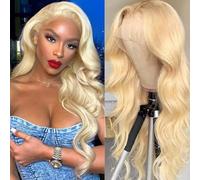 Honey Blonde Body Wave Lace Front Pelucas Cabello Humano 613 Peluca de Cabello Humano 180% Densidad 13x4 HD 613 Peluca Frontal de Encaje 10A Peluca Rubia brasileña Cabello Humano for Mujeres(24 Inch)