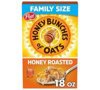 Honey Bunches of Oats Cereal de desayuno tostado con miel, cereales de avena y miel con racimos de granola, caja de 18 onzas