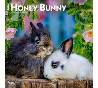 Honey Bunny | Calendario mensual cuadrado de pared 2026 de 12 x 24 pulgadas (colgado) | Sin plástico | BrownTrout | Pequeños animales domésticos lindos