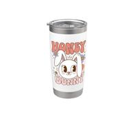 Honey Bunny Cute Rabbit Lover Sweetheart Saying Vaso térmico de acero inoxidable de doble pared