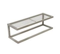 Honey-Can-Do BTH-09097 - Estante de Listones de Acero para baño con toallero, níquel Satinado