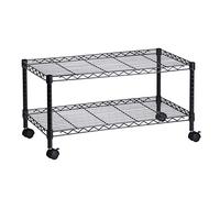 Honey Can Do CRT-03937 2-Shelf Rolling Medios Carro con Ruedas de Bloqueo, construcción de Acero