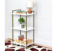 Honey-Can-Do - Estante de Almacenamiento de Metal de 3 Niveles, Color Verde Oliva y Blanco, 20 Pulgadas de Ancho x 37.5 Pulgadas de Alto x 15 Pulgadas de Profundidad