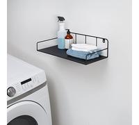 Honey-Can-Do Estante Flotante de Metal Curvado para Pared o detrás de la Puerta, Negro, Acero, 15 Libras