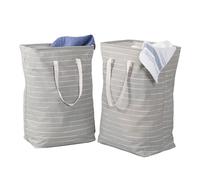 Honey Can Do HMP-09863 - Juego de 2 cestas plegables de tela con asas para la colada, color gris