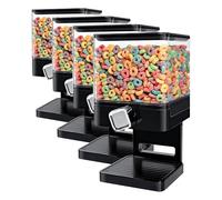 Honey Can Do Indispensable Dispensador Compacto, Acero Inoxidable, Negro y Cromado, 17x16.1798x31.11 cm (Paquete de 4)