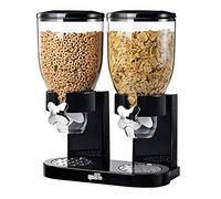Honey Can Do Indispensable Dispensador Doble, Acero Inoxidable, Negro y Cromado, 21x36x41.40 cm