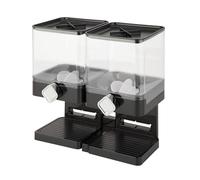 Honey Can Do Indispensable Dispensador Doble Compacto, Acero Inoxidable, Negro y Cromado, 30x16.1798x31.11 cm