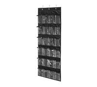 Honey-Can-Do Organizador de Armario para Puerta de Bolsillos, Acero Inoxidable, Negro, 3.81x27.94x27.30 cm