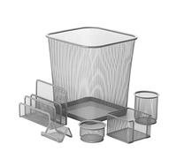 Honey Can Do Set de Mallas de Escritorio, Acero Inoxidable, Plateado, 28x28x31.49 cm