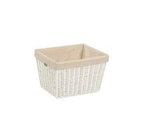 Honey-Can-Do STO-03560 - Cesta de Cuerda de pergamino con Asas y Forro, Color Blanco, 10 x 12 x 8 Pulgadas