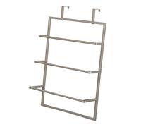 Honey-Can-Do Toallero de 3 niveles para colocar sobre la puerta, organizador de almacenamiento de baño y armario de acero cromado para colgar toallas, ropa, batas