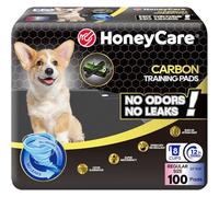 Honey Care All-Absorb Puppy Training Pads | Doggie Potty Pads Absorb Eliminating Urine Odor, Ultra Charcoal Dog Pee Pad (Carbon, L 22x23 Inch, 100ct)
