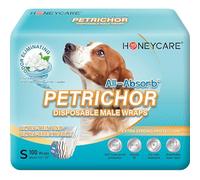 HONEY CARE Pañales desechables Petrichor para perros machos con olor fresco para perros, 100 unidades (pequeños)