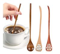 Honey Dipper Spoon, Long Handle Wooden Tool, Stirring Spoon With 3 Pieces, Coffee Kitchen Utensil Reusable Functional, Perfect Party Favors Wedding Outdoor Holiday Picnic