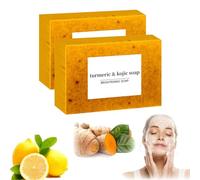 Honey Glow Lemon Turmeric Kojic Acid Soap Bar for All Skin Types, Turmeric Handmade Brightening Soap for Face & Body (2)
