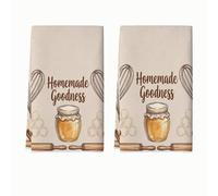 Honey Jar - Juego de 2 toallas de cocina rústicas, con rodillo de batidor N/A, color marrón, absorbente, suave, para cocina, regalo de inauguración de la casa, artículos esenciales para el hogar, 40,6