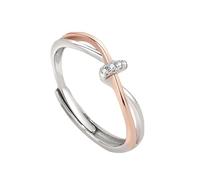 HoneybeeLY Madre e Hija-Anillo de Eternidad, Anillo de Plata con Nudo de Amor, Anillos de Dedo Abiertos Ajustables, Anillo de Plata Esterlina Para Mi Hija (1 pc)