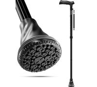 HONEYBULL Bastón para Caminar Bastones De Punta Única para Hombres Y Mujeres, Baston Retractil, Resistentes hasta 112 Kilos, Bastones para Adulto Mayor (Negro)