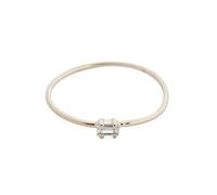 HONEYCAT Anillo de Oro Macizo de 14 Quilates con topacio Blanco o Oro Rosa de 14 Quilates (tamaño 5-9)