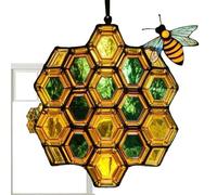 Honeycomb Window Decor,Acrylic Bee Decoration - Elegant Honeycomb Ornament for Outdoor Indoor Window Balcony Holiday Nursery Home