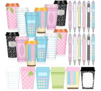 Honeydak Juego de 12 regalos de agradecimiento para profesores de regreso a la escuela, regalos de agradecimiento a granel para profesores, lindo cuaderno de composición, bolígrafo de notas adhesivas
