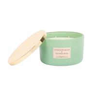 HONEYDEW MELON & SUGARED MUSK - Vela perfumada de 3 mechas - Melón Miel & Almizcle Dulce - Cera de calidad, maceta decorativa con tapa dorada - 35 h de combustión - Ø 13 cm, altura 7,8 cm, idea de