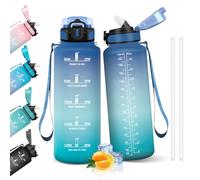 HoneyHolly Botella Agua, 1.5L Botella Agua Gimnasio con Pajita, Cantimplora con Marcador de Tiempo, Water Bottle, Prueba de Fugas, Cantimplora para Escuela, Senderismo, Fitness