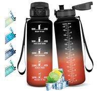 HoneyHolly Botella Agua, 1,5L, Libre de BPA, Cantimplora, Motivacional y A Prueba de Fugas, Botella Agua Gimnasio, Marcador de Tiempo, Cantimplora para Gimnasio, Trabajo, Camping, Senderismo