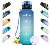 HoneyHolly Botella Agua, 1,5L, Motivacional y A Prueba de Fugas, Water Bottle, Reutilizable, Botella AGimnasio, Marcador de Tiempo, Cantimplora para Gimnasio, Trabajo, Camping, Senderismo