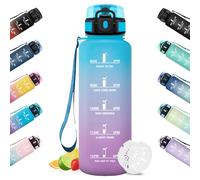 HoneyHolly Botella Agua, 1,5L, Motivacional y A Prueba de Fugas, Water Bottle, Reutilizable, Botella AGimnasio, Marcador de Tiempo, Cantimplora para Gimnasio, Trabajo, Camping, Senderismo