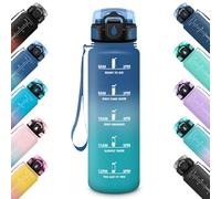 HoneyHolly Botella Agua 1 Litro, Motivacional Botella de Agua Gimnasio, Marcador de Tiempo, Cantimplora, Prueba de Fugas, Reutilizable, Cantimplora para Yoga, Camping, Fitness, Escuela