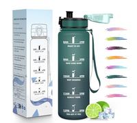 HoneyHolly Botella Agua, 1L, Marcador de Tiempo, Portátil, Cantimplora, Reutilizable, Botella Agua Gimnasio, A Prueba de Fugas, Cantimplora para Gimnasio, Ciclismo, Oficina y Exteriores