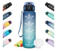 HoneyHolly Botella Agua, 500ML, A Prueba de Fugas Botellas de Agua, Reutilizable Botella Agua Gimnasio, con Marcador de Tiempo, Botella para Correr, Andar en Bicicleta, Trabajar, Ir a La Escuela
