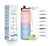 HoneyHolly Botella Agua, 500ML, A Prueba de Fugas Cantimplora, Reutilizable Botella Agua Gimnasio, con Marcador de Tiempo, Water Bottle para Correr, Andar en Bicicleta, Trabajar, Ir a La Escuela