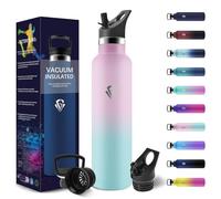 HoneyHolly Botella Agua Acero Inoxidable 1 litro, Botella Termo Sin BPA, Botella Agua Termica, Aislamiento Al Vacío de Doble Pared, Termo Agua Fria, Cantimplora Termica para Adultos, Deporte, Oficina