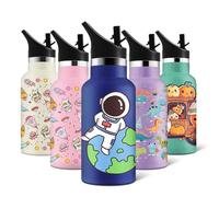 HoneyHolly Botella agua Acero Inoxidable, 350ML Sin BPA, Botella Termica, Reutilizable, Cantimplora, Aislamiento Al Vacío de Doble Pared, Botella Termica Niños, para Niños, Escuela, Deporte, Yoga