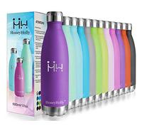 HoneyHolly Botella Agua Acero Inoxidable, Botella Termica 500ml, Botellas Sin Bpa & Eco Friendly, Mantiene Bebidas frías por 24h y Calientes por 12h, Botella Agua Deporte para Bicicleta, Gimnasio