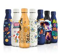 HoneyHolly Botella Agua Acero Inoxidable, Sin BPA 500ML, Botella Agua Niños, Acero Inoxidable 18/8, Botella Termica, A Prueba de Fugas Reutilizable, Termo para Camping, Gimnasio, Escuela, Deportes.