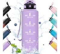 HoneyHolly Botella Agua Gimnasio 1.5L, con Pajita, con Marcador de Tiempo, Botella de Agua Deportiva, Prueba de Fugas, Cantimplora para Escuela, Senderismo, Fitness