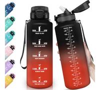 HoneyHolly Botella Agua Gimnasio 1.5L, con Pajita, con Marcador de Tiempo, Botella de Agua Deportiva, Prueba de Fugas, Cantimplora para Escuela, Senderismo, Fitness