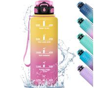 HoneyHolly Botella Agua Gimnasio, 1500ML Marcador de Tiempo, Prueba de Fugas, Botella de Agua, Reutilizable, Cantimplora, Motivacional, para Correr Yoga Fitness Camping, Gym