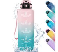 HoneyHolly Botella Agua Gimnasio, 1500ML Marcador de Tiempo, Prueba de Fugas, Botella de Agua, Reutilizable, Cantimplora, Motivacional, para Correr Yoga Fitness Camping, Gym