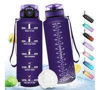 HoneyHolly Botella Agua Gimnasio, Motivacional 1,5 Litr, Marcador de Tiempo, Cantimplora, Prueba de Fugas, Botella de Agua, Reutilizable, para Escuela Camping Fitness