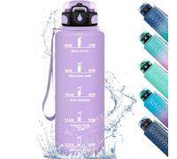 HoneyHolly Botella Agua Gimnasio, Motivacional 1,5 Litr, Marcador de Tiempo, Cantimplora, Prueba de Fugas, Botella de Agua, Reutilizable, para Escuela Camping Fitness