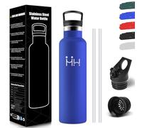 HoneyHolly Botella Agua, Sin BPA 750ML, Botella Agua Gimnasio, Acero Inoxidable 18/8, Cantimplora, Doble Capa A Prueba de Fugas, Water Bottle con Paja, Termo para Gimnasio, Camping, Deportes